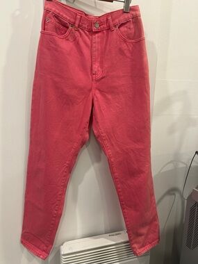 Women’s High-Waist Coral Pink Jeans